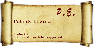 Petrik Elvira névjegykártya